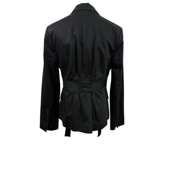 Bcbg Max Azria Short Trench Coat Black Blazer Jacket M Minimalist Y2K Tailored - Picture 4 of 8
